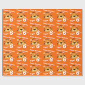 Tijger gezicht kunst leeftijd en naam 6e verjaarda cadeaupapier (Vlak)