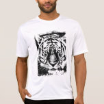 Tijger Gezicht Mannen Modern Sport-Tek Concurrent  T-shirt<br><div class="desc">Pop Art Tiger Face Elegant Modern Sjabloon Zwart & Wit Activewear Sport-Tek Competitor T-Shirt.</div>