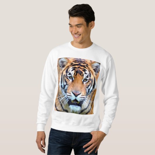 Tijger Gezicht Mannen Moderne Elegante Sjabloon Wi Trui (Voorkant volledig)