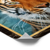 Tijger Gezicht Marmer Foto Afbeelding Print Poster (Hoek)