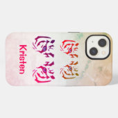 Tijger gezicht marmeren achtergrond iPhone hoesje (Achterkant horizontaal)