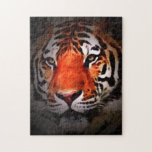 Tijger Gezicht Motiverende Kunst Legpuzzel (Verticaal)