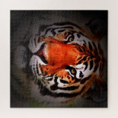 Tijger Gezicht Motiverende Kunst Legpuzzel (Horizontaal)