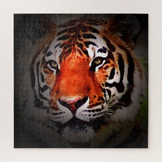 Tijger Gezicht Motiverende Kunst Legpuzzel (Verticaal)