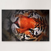 Tijger Gezicht Motiverende Kunst Legpuzzel (Horizontaal)