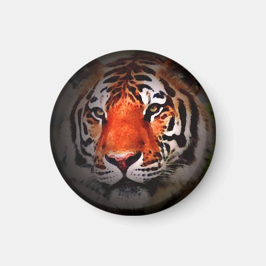 Tijger Gezicht Motiverende Kunst Magneet (Voorkant)