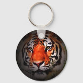 Tijger Gezicht Motiverende Kunst Sleutelhanger (Achterkant)