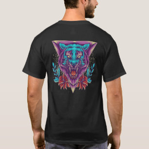 Tijger Gezicht Retro Tijgerkop Trendy Tijger Wilde T-shirt