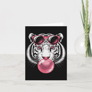 Tijger Gezicht Roze Zonnebril Jungle Vibes Dierenl Kaart