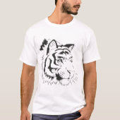 Tijger Gezicht Silhouet T-Shirt (Voorkant)
