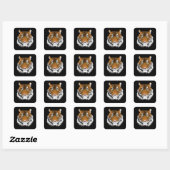 Tijger Gezicht Vierkante Sticker (Vel)