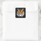 Tijger Gezicht Vierkante Sticker (Tas)