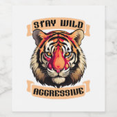 TIJGER GEZICHT WIJN ETIKET (Enkel label)