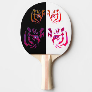 Tijger Gezicht Zwart & Wit Tafeltennisbatje
