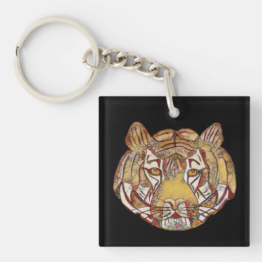 Tijger Gezichts Sleutelhanger (Voorkant)