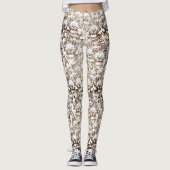 Tijger Gezichtsontwerp Wit en Bruin Leggings (Voorkant)