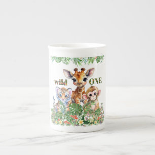 Tijger Giraffe Aap Wilde Eén Porselein Kop