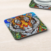 Tijger glas in lood bier onderzetter (Linkerzijde)