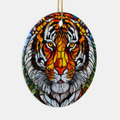 Tijger glas in lood keramisch ornament (Rechts)