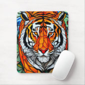 Tijger glas in lood muismat (Met muis)