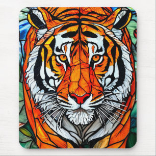 Tijger glas in lood muismat