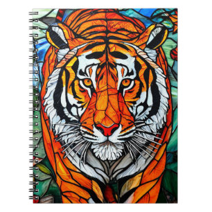 Tijger glas in lood notitieboek