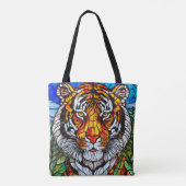 Tijger glas in lood tote bag (Achterkant)