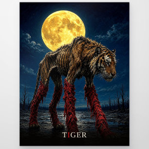 Tijger Glowing Legs gotische Surrealist Briefkaart
