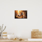 Tijger - Gouden Tijger Groet Poster (Keuken)