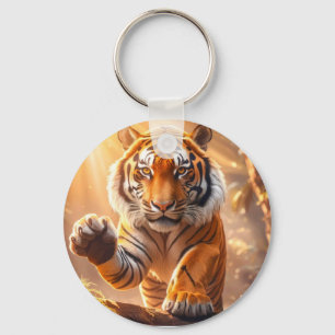 Tijger - Gouden Tijger Sleutelhanger