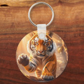 Tijger - Gouden Tijger Sleutelhanger (Voorkant)