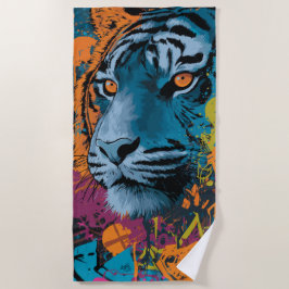 Tijger Graffiti Pop Art Wilde Dieren Strandlaken