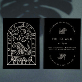 Tijger Grappige Lichaam Pijn 30e Verjaardagsuitnod Kaart