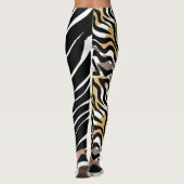 Tijger Grote Kat Patroon Dier Bruin Wit Zwart Fun Leggings (Achterkant)