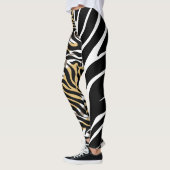 Tijger Grote Kat Patroon Dier Bruin Wit Zwart Fun Leggings (Links)