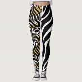 Tijger Grote Kat Patroon Dier Bruin Wit Zwart Fun Leggings (Voorkant)