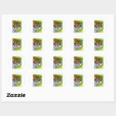 Tijger Growling Ronde Sticker (Vel)