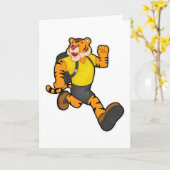 Tijger hardlopend met rugzak kaart (Gele Bloem)