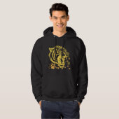 Tijger Head Roar Claws Mannen Zwart Hoodie (Voorkant volledig)