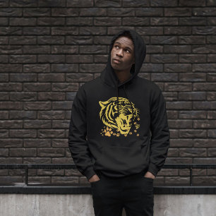 Tijger Head Roar Claws Mannen Zwart Hoodie