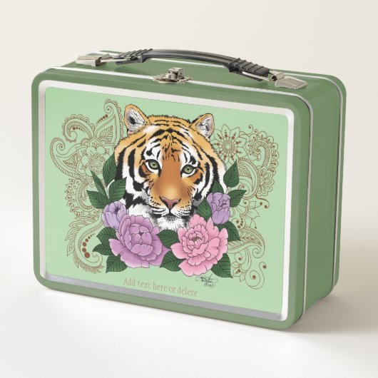 Tijger Henna roze paarse bloemen (Voorkant)