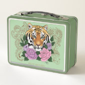 Tijger Henna roze paarse bloemen (Achterkant)