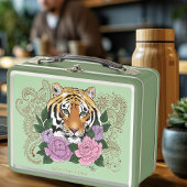 Tijger Henna roze paarse bloemen