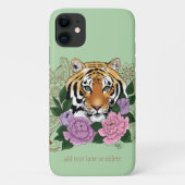 Tijger Henna roze paarse bloemen Case-Mate iPhone Case (Achterkant)