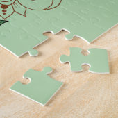 Tijger Henna roze paarse bloemen Legpuzzel (Zijkant)