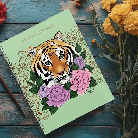Tijger Henna roze paarse bloemen Planner