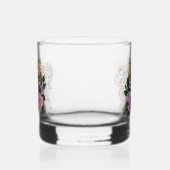 Tijger Henna roze paarse bloemen Whisky Glas (Links)