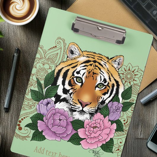 Tijger Henna Roze Paarse Klembord