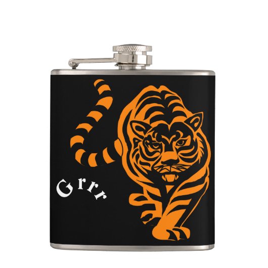 tijger heupfles (Voorkant)