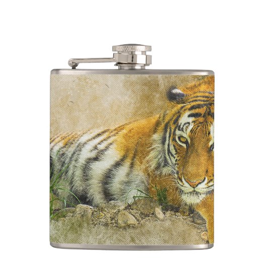 tijger heupfles (Voorkant)